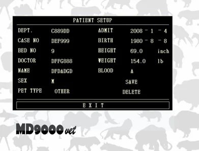 MD9000VET Veterinary 12.1 Inch Color TFT Patient Monitor, 7 Channels ECG